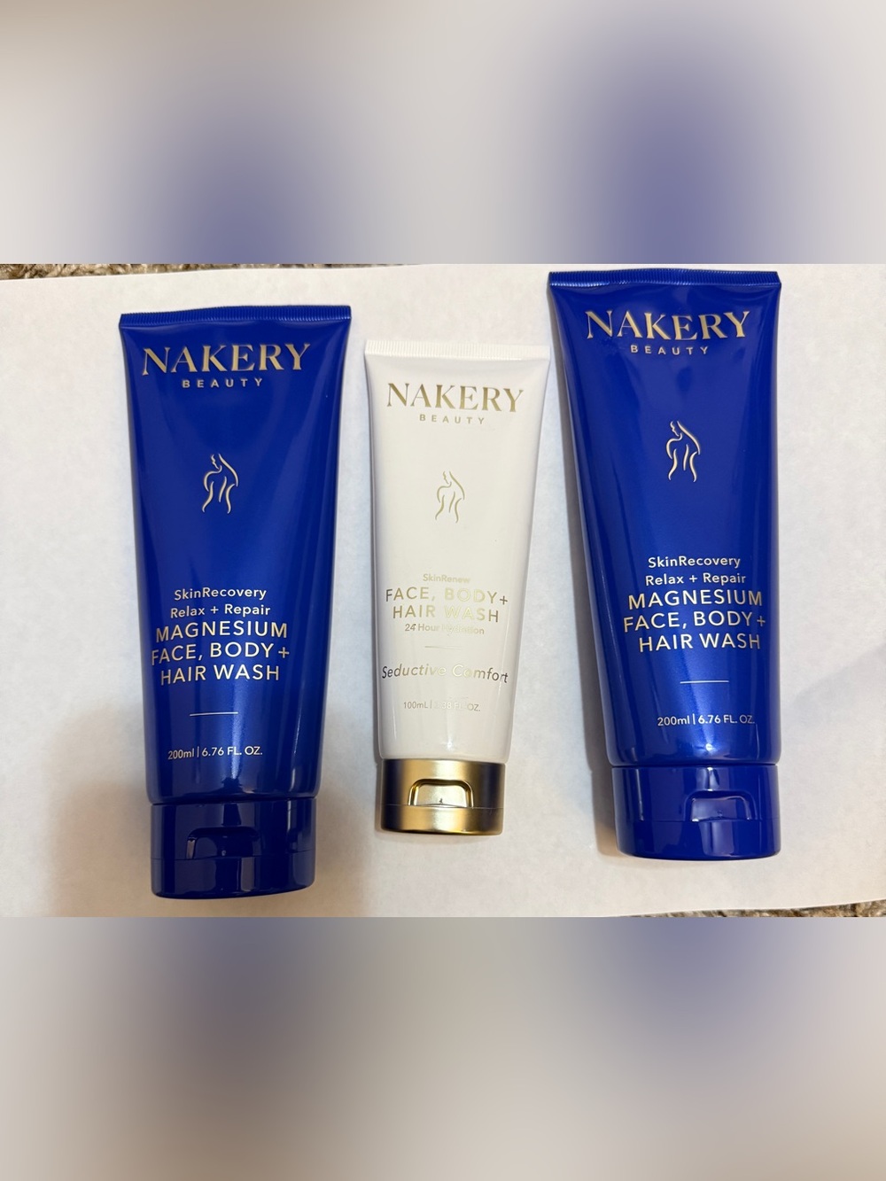 Nakery Beauty Face, Body + Hair Wash - White & Gold